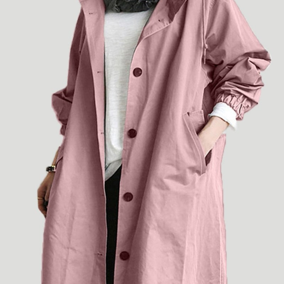 Street-Wave Waterproof Trench Coat For Women Lightweight Rainproof Outerwear With Elegant Silhouette