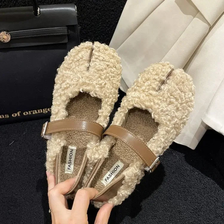 Streetwave Winter Fleece Slippers With Faux Fur Lining Non Slip Sole Cozy Indoor Shoes For Cold Weather