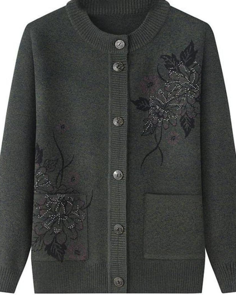 Street-wave Floral Cardigan With Delicate Embroidery For Women Cozy Soft Knit Comfort