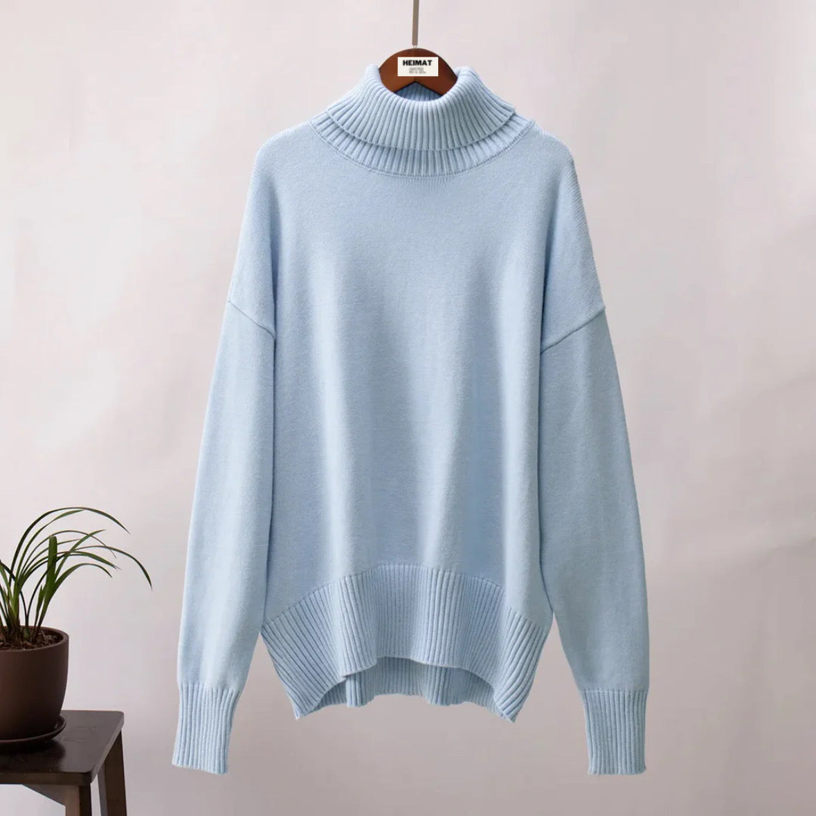 Street-wave Womens Oversized Turtleneck Knit Sweater For Cozy Everyday Comfort And Style