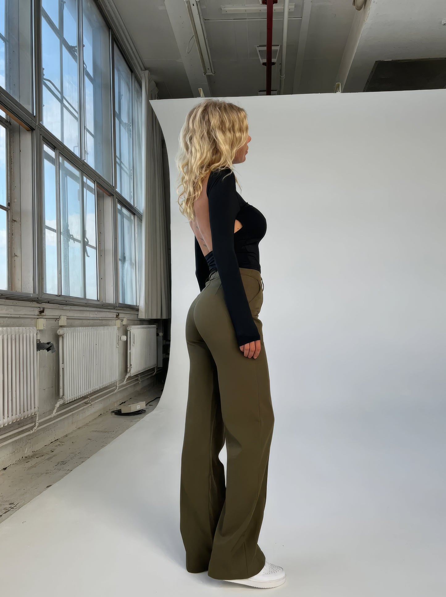 Street Wave High Waisted Straight Leg Trousers For Work