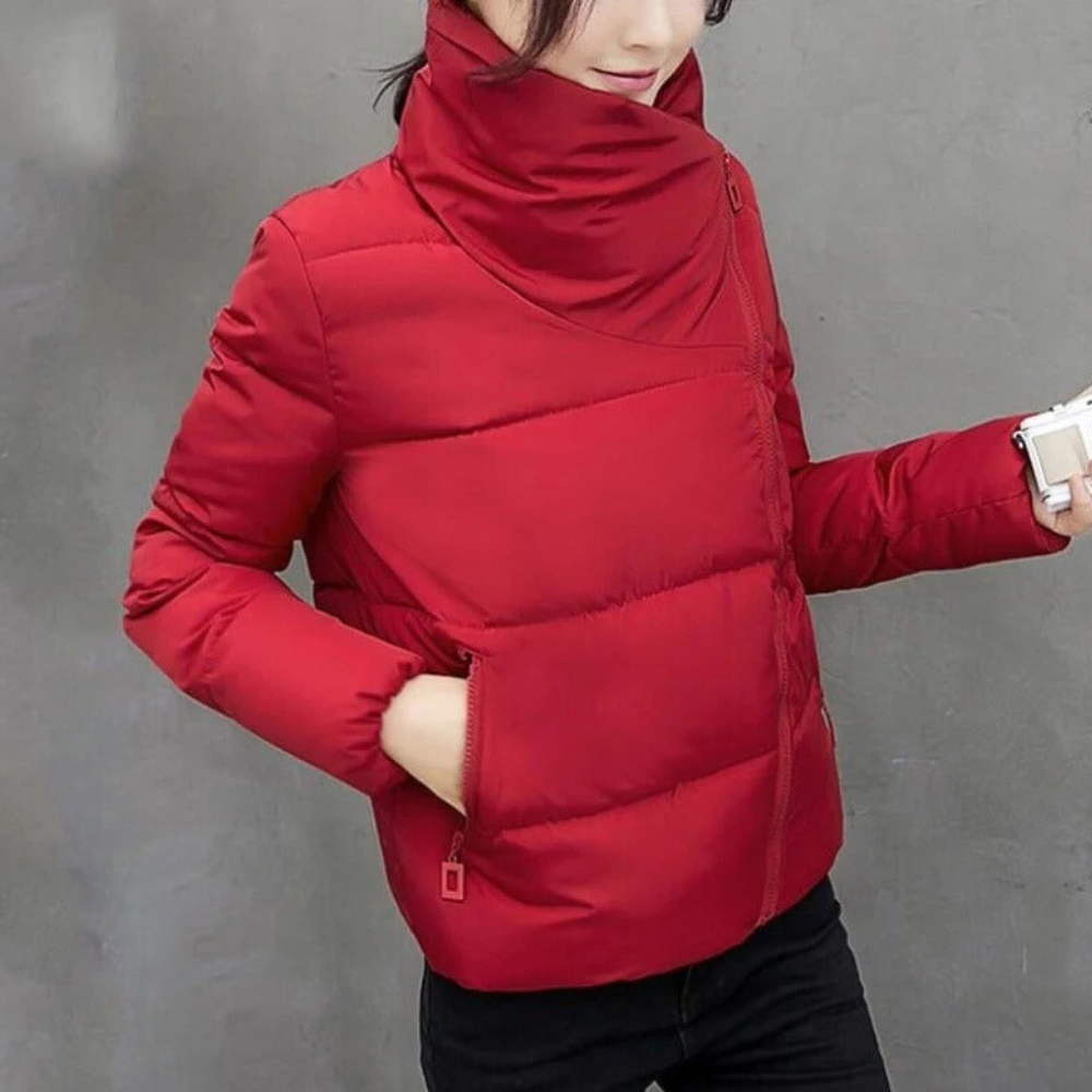Street-Wave Women's Puffer Jacket With Warmth Insulation, Trendy Winter Coat For Everyday Cold Weather