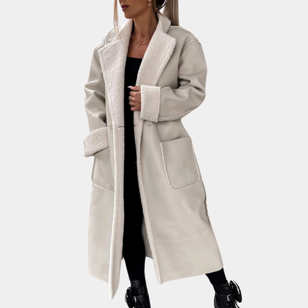 Street-wave Women's Shearling-Lined Winter Coat - Warm Chic Style For Fashion-Forward Women