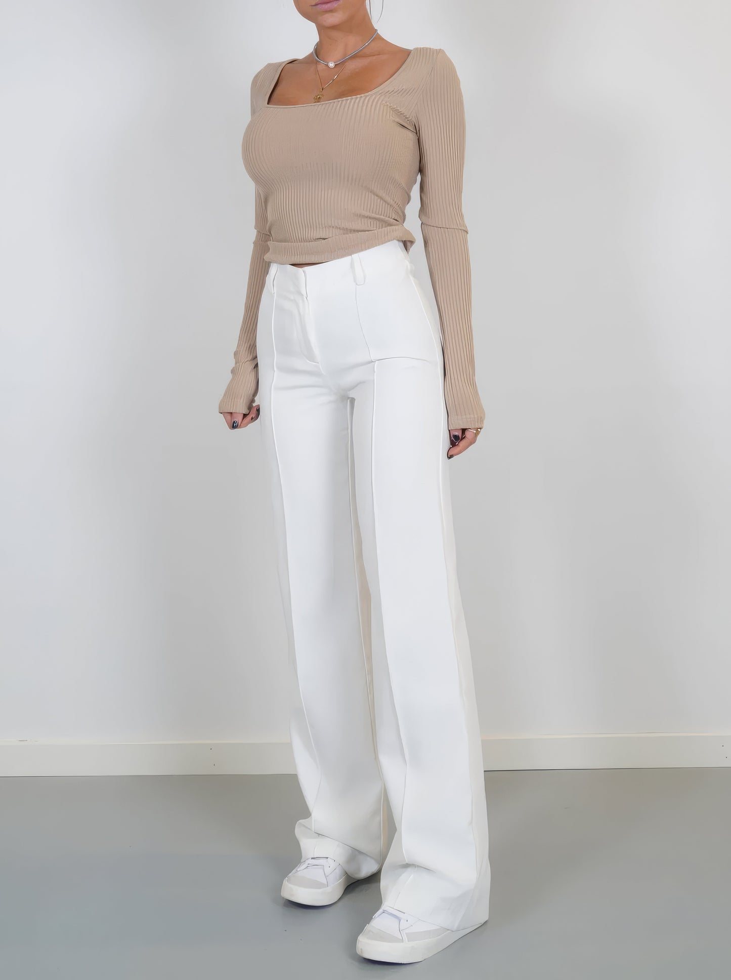 Street Wave High Waisted Straight Leg Trousers For Work