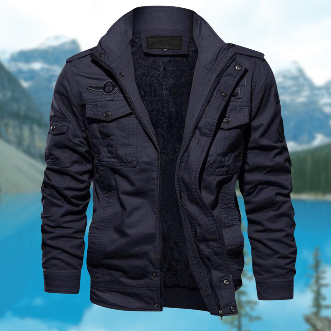 Street Wave Bomber Jacket Unisex Warm Fleece Lined Lightweight For Outdoor Winter Activities