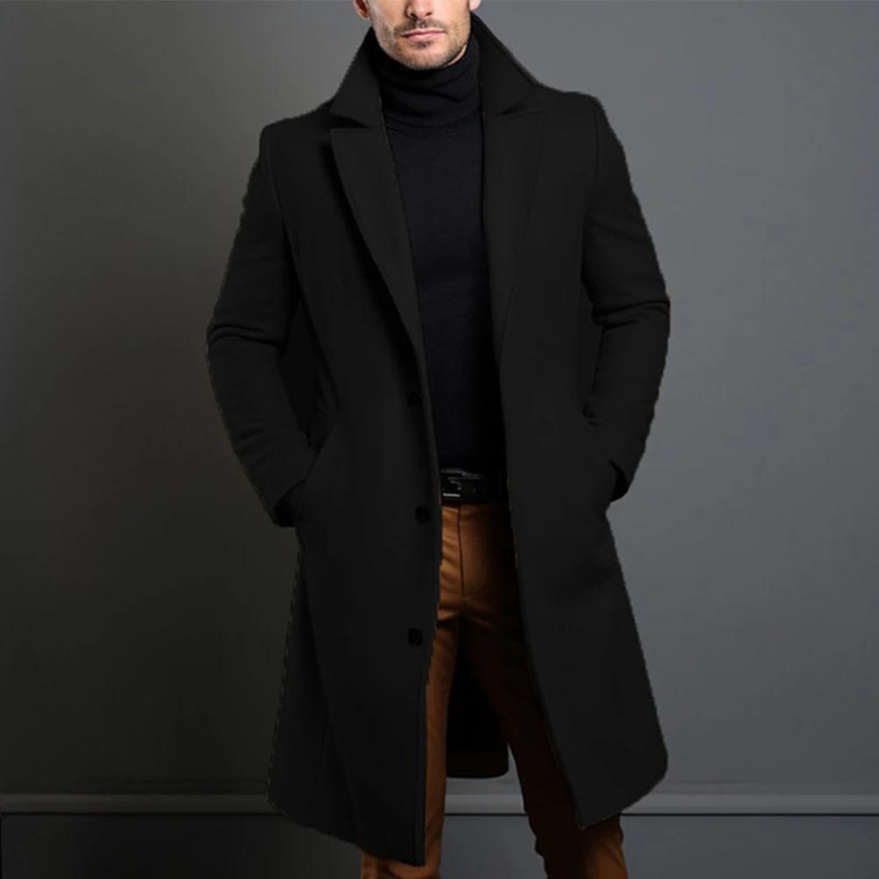 Street Wave Tailored Wool Overcoat For Men Knee Length Timeless Camel