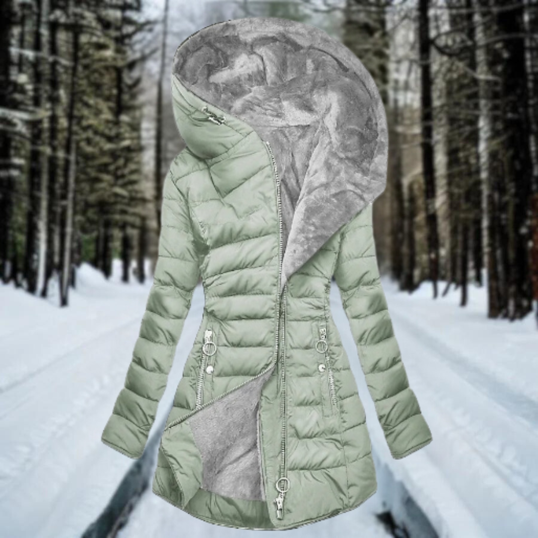Street-Wave Women's Fleece Coat Amélie Cozy Plush-Lined Warmth With Hood And Pockets