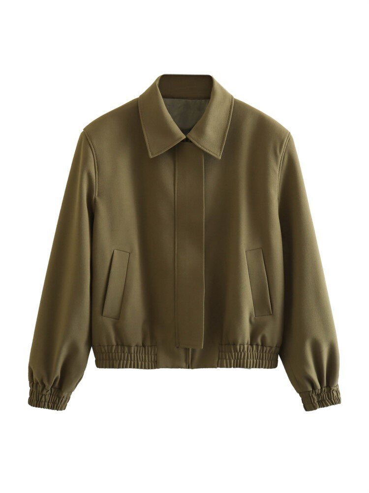 Avelena Oversized Bomber Jacket With Collar for Women Trendy Modern Must Have Comfort