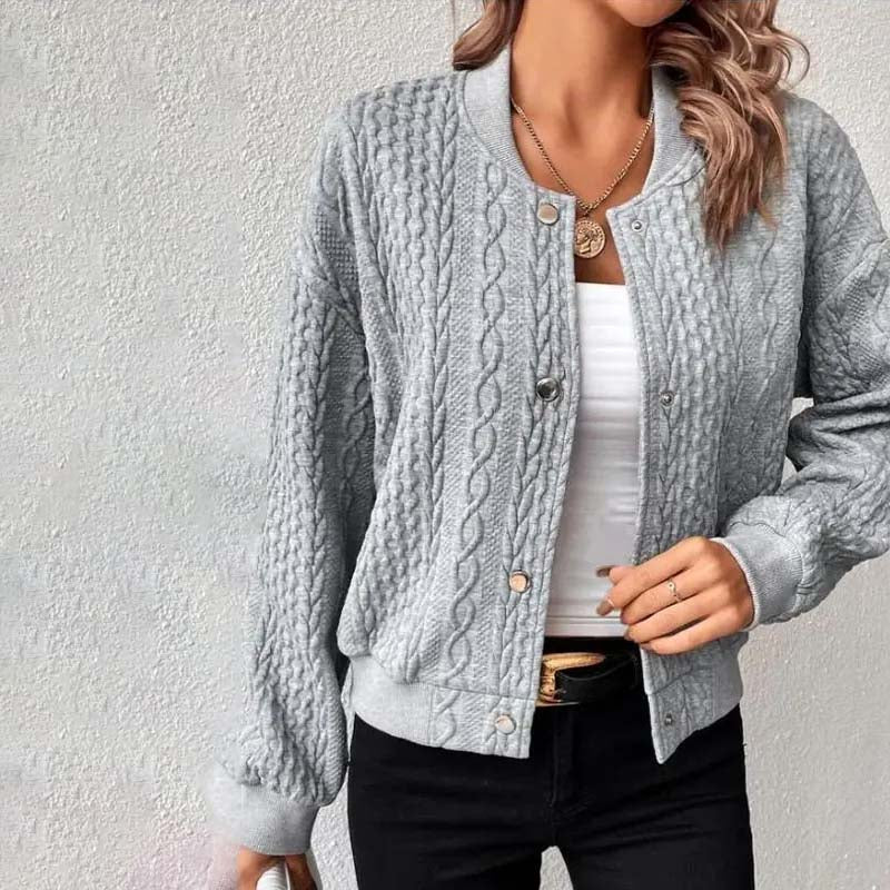 Street-wave Knit Cardigan For Women Cozy Cable Knit Essential For Casual Everyday Looks