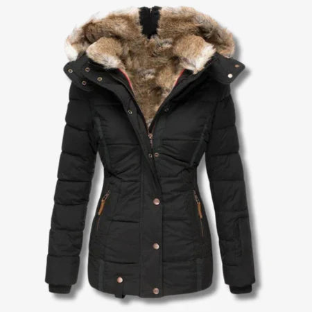 Streetwave Womens Winter Jacket With Hood Zipper Insulated Warmth For Cold Days Everyday Wear