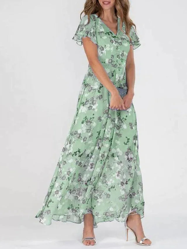 Street Wave Dorte Dress Floral Maxi For Women Breathable Lightweight Summer Wear For Beach And Garden Parties