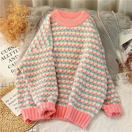 Street Wave Magdalen Round Neck Pullover for Women Soft Lightweight Knit Elegant Comfort Flattering Fit
