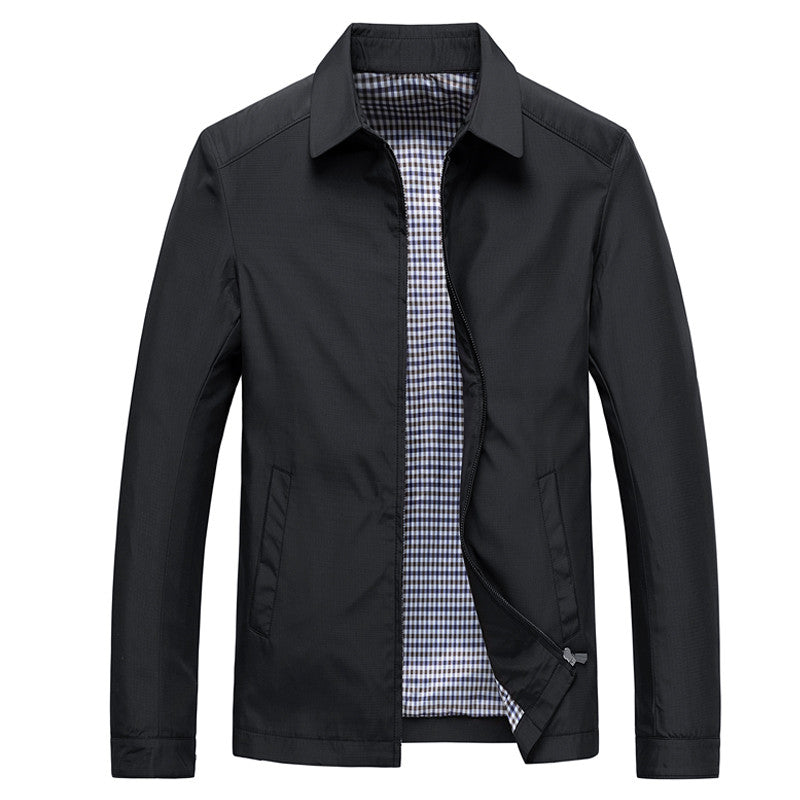 Street-Wave Reversible Jacket For Men Windproof Water Resistant Lightweight Breathable Inner Lining