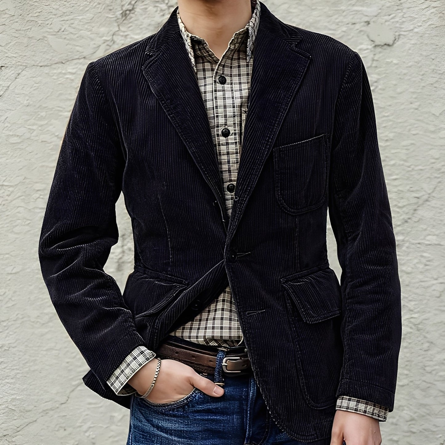 Street Wave Wool Jacket With Pockets For Men Classic Warmth And Everyday Comfort