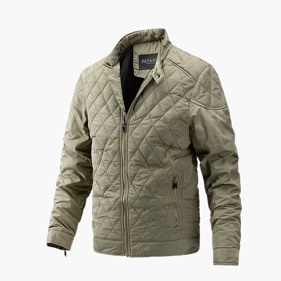 Street-Wave Quilted Diamond Jacket For Men Urban Style Warmth Versatile Outerwear