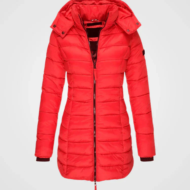 Street-Wave Women's Long Puffer Jacket With Hood For Winter Warmth And Daily Comfort