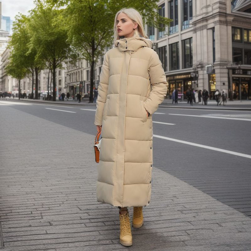 Street-wave Long Down Jacket For Women Elegant Warm Puffer Coat With Maximum Insulation