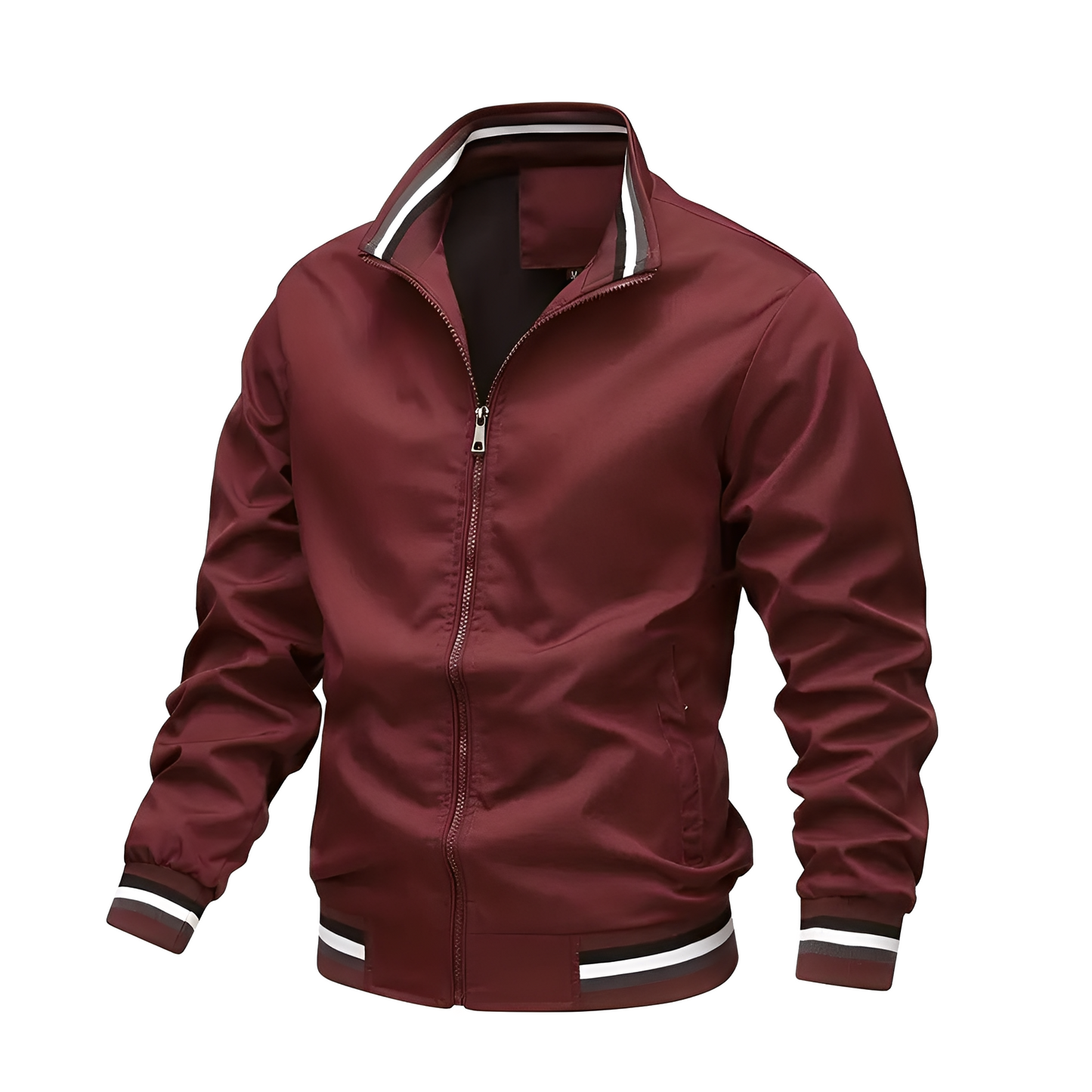 Streetwave Men's Lightweight Casual Bomber Jacket With Stripes For Everyday Comfort And Style
