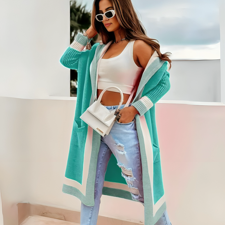 Street-Wave Hooded Knit Cardigan For Women Soft Cozy Longline Layering Must-Have