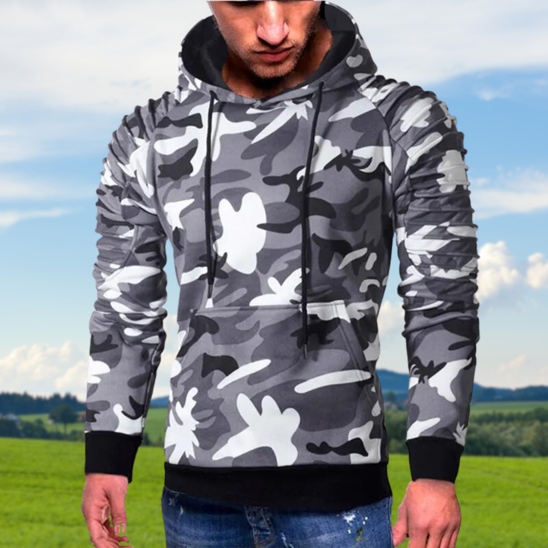 Street-wave Camouflage Hoodie for Urban Athletes With Adjustable Hood and Multi-Layer Lining