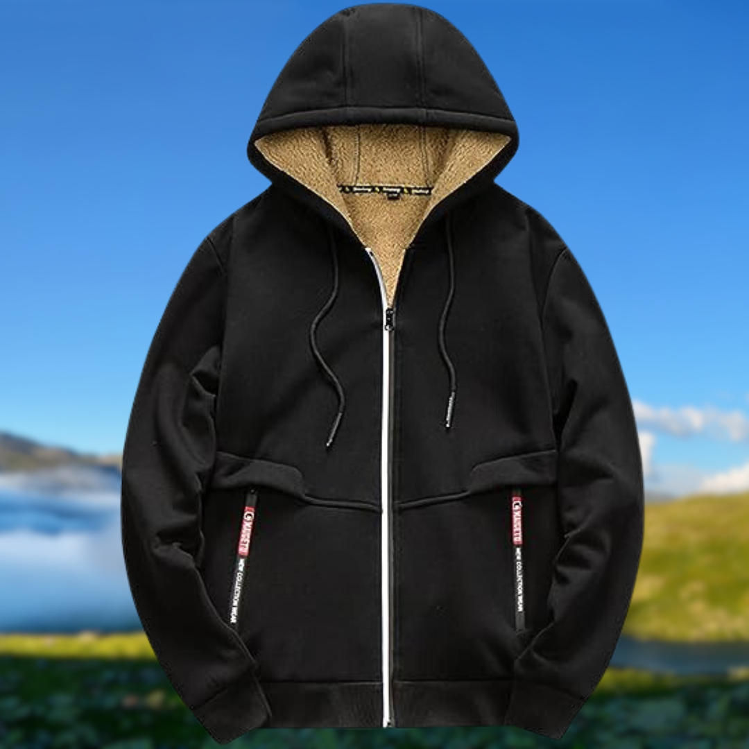 Street-wave Mens Hoodie With Modern Design Insulated Fleece Lining For Cold Weather