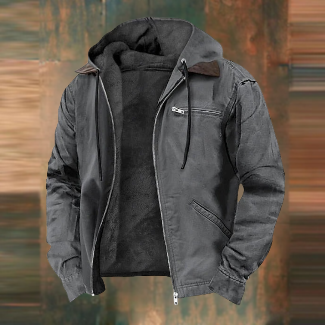 Jerome Leather Jacket With Hood For Men Warm Sustainable Outerwear With Tailored Fit For Everyday Urban Style