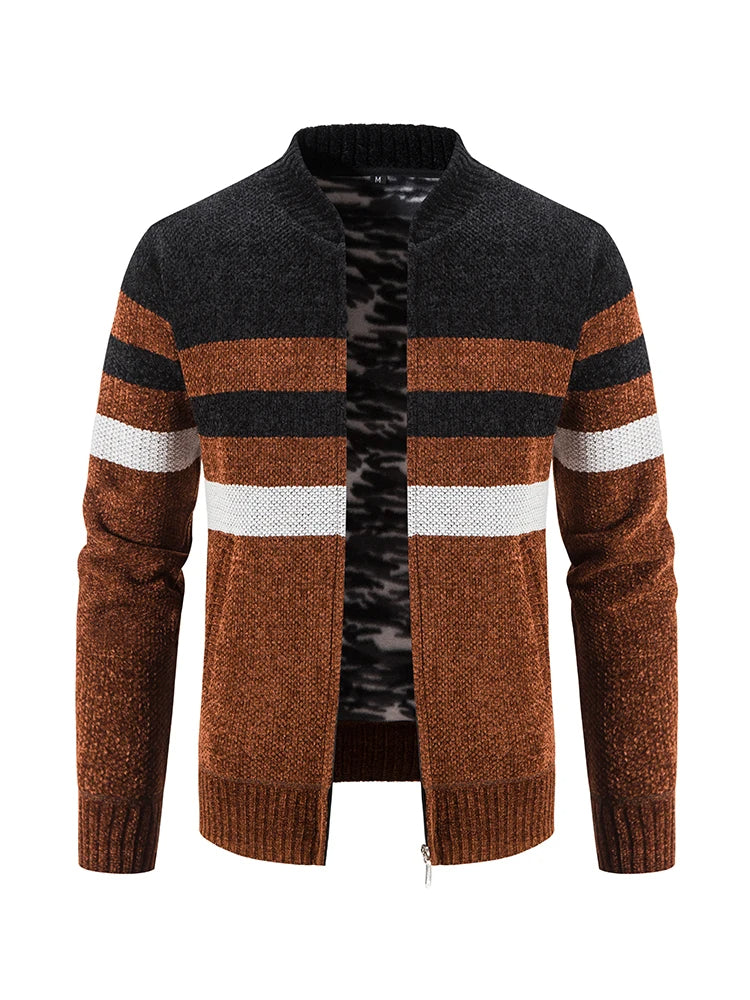 Street Wave CosyZip Vest For Men Cozy Striped Zip Vest With Autumn Warmth And Modern Baseball Style
