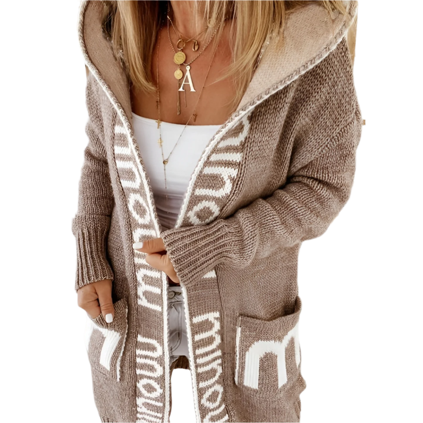 Street-wave Womens Knit Cardigan Cozy Warmth For Office Or Casual Wear Premium Comfort