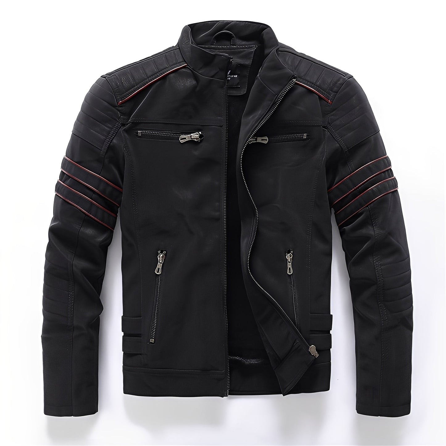 Street-Wave Motorcycle Leather Jacket For Men, Premium Durable Leather, Rugged Protection, Urban Style
