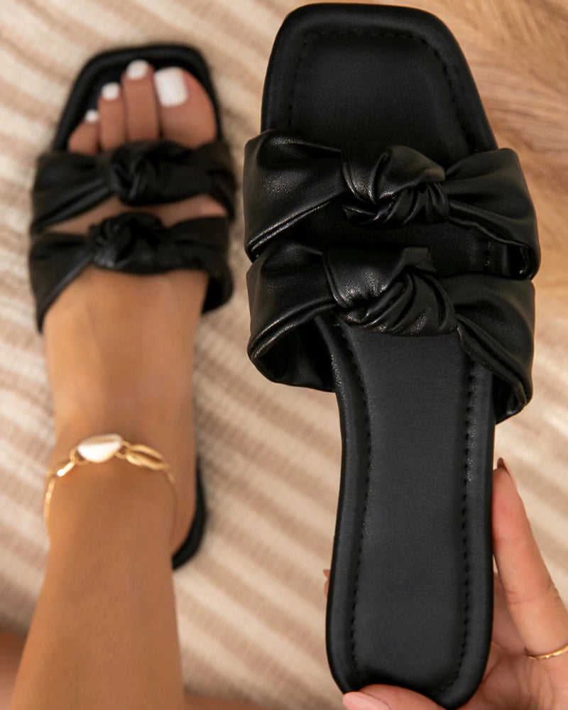 Adalina Flat Sandals For Women By Streetwave With All Day Comfort And Trendy Knot Detail