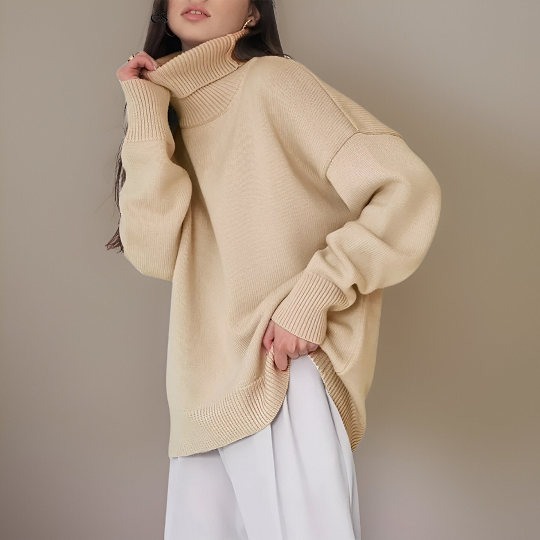 Street-wave Womens Winter Turtleneck Sweater Cozy Knit Elegant Comfort Flattering Fit For Casual Chic