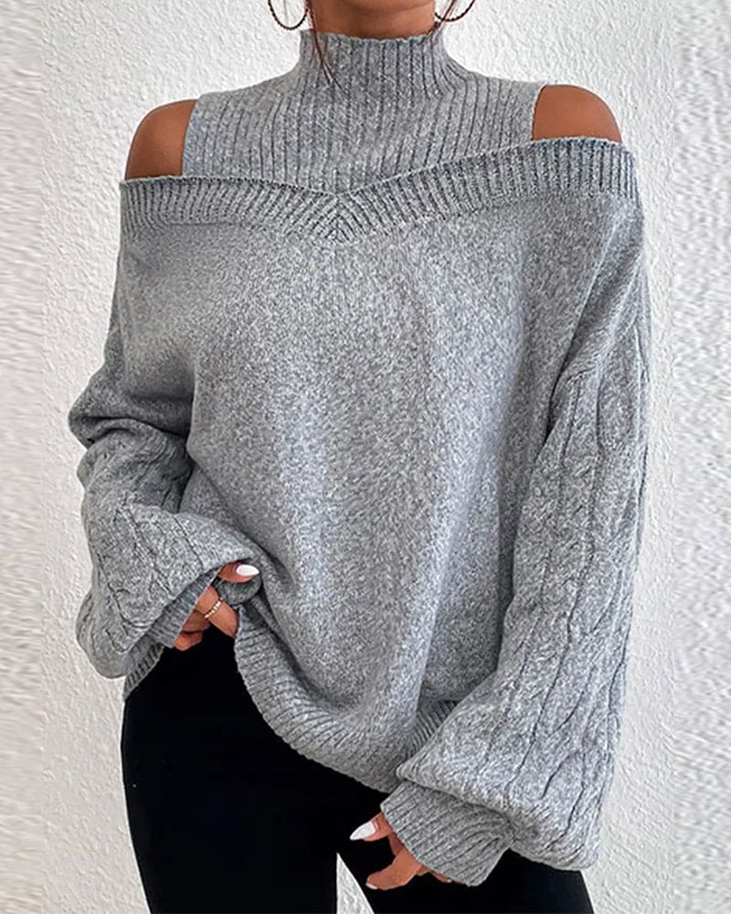 Street-Wave Oversized Pullover for Women Cozy Casual Knit Sweater with Relaxed Fit