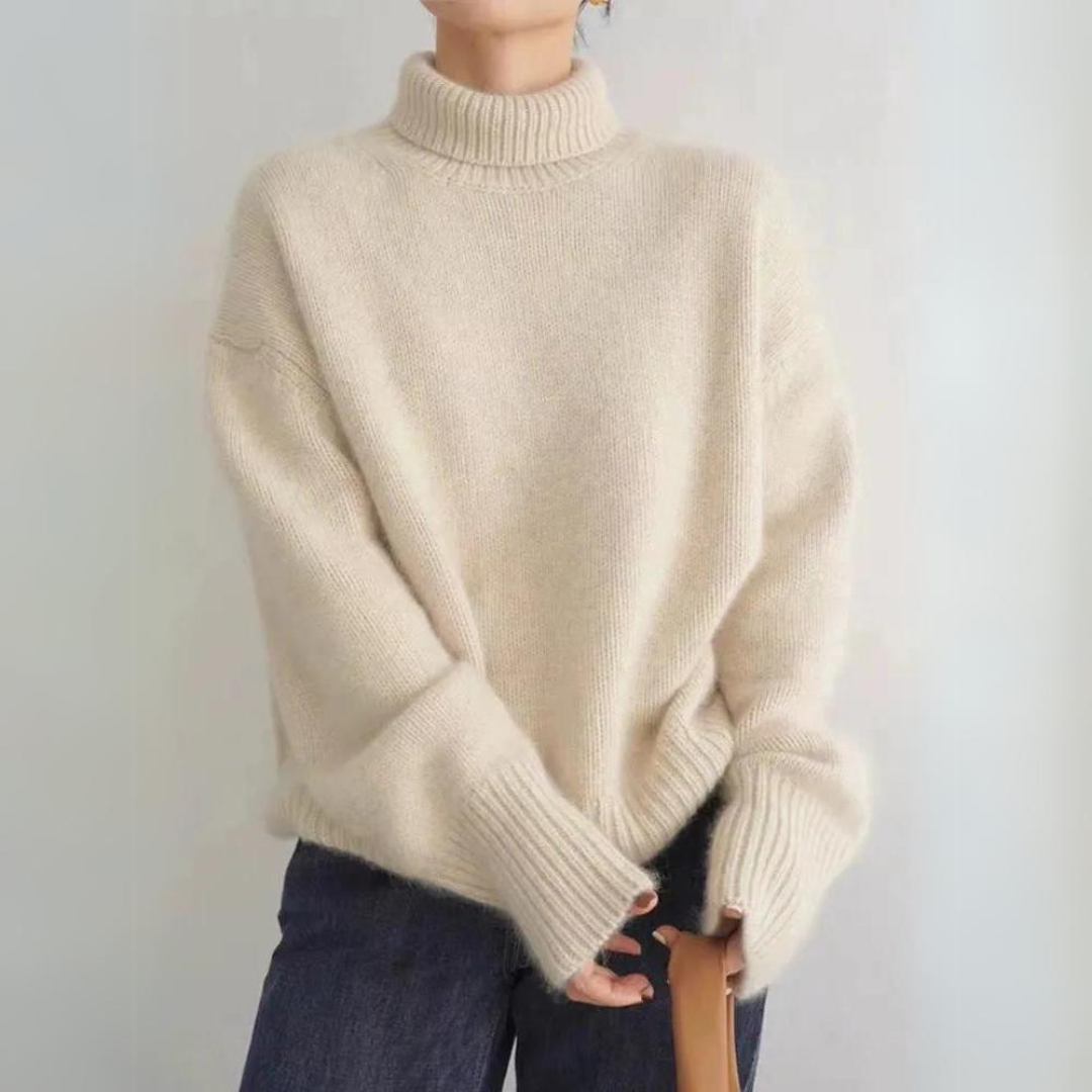 Street-wave Cozy Turtleneck Sweater For Women - Ultra Soft Warmth And Modern Style