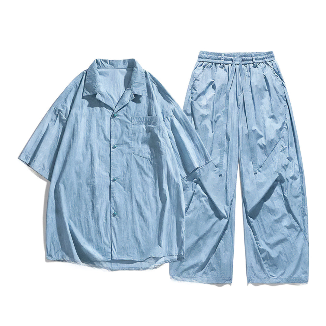 Airy Two-Piece Turquoise Set