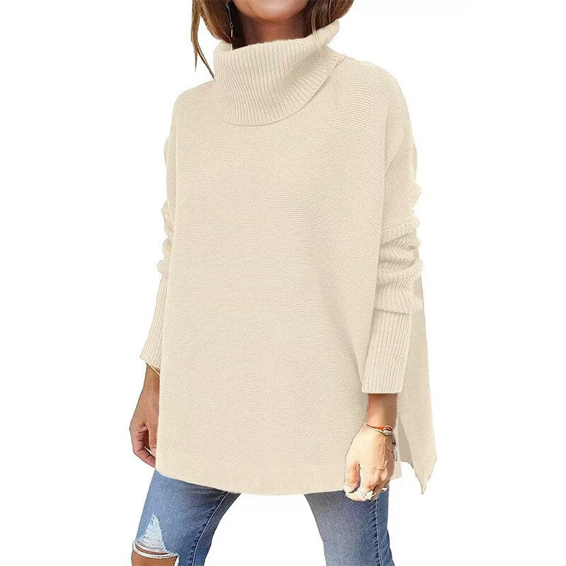 Street-Wave Womens Cozy Autumn Turtleneck Jumper With Relaxed Fit And Warmth Ideal For Layering