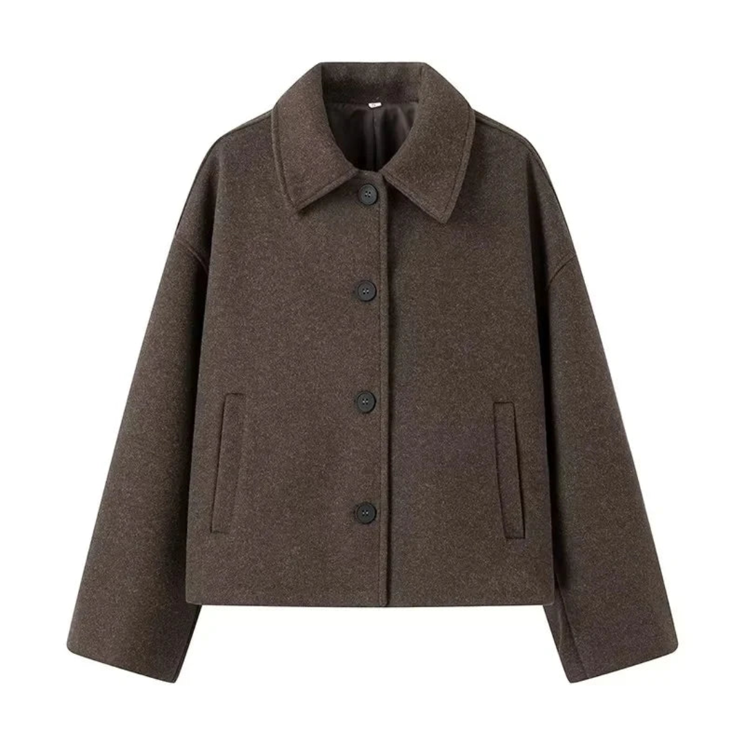 Street-Wave Oversized Wool Coat For Women Button Front Warmth And Modern Urban Style