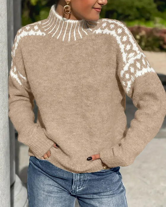 Women's Classic Sweater with Relaxed Fit and Soft Texture