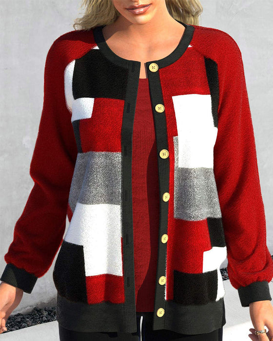 Street Wave Color Block Jacket For Women Easy Care Cotton Blend Versatile Urban Style