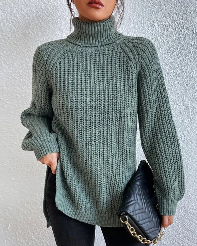 Beatrice Cozy Winter Ribbed Turtleneck Sweater For Women Street Wave