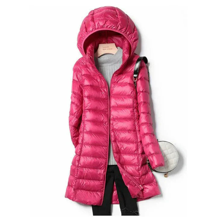 Street-Wave Long Winter Coat For Women With Hood Warm Puffer Jacket For Cold Weather Outdoor Wear