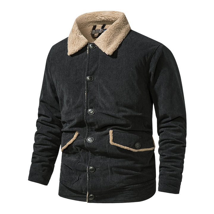 Street-wave Mens Corduroy Jacket With Warm Sherpa Lining For Cozy Winter Comfort