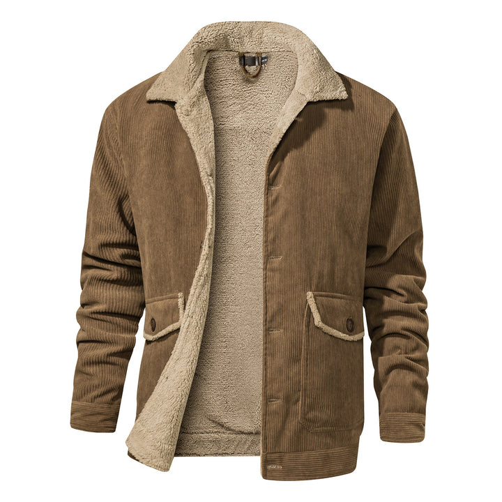 Street-wave Mens Corduroy Jacket With Warm Sherpa Lining For Cozy Winter Comfort