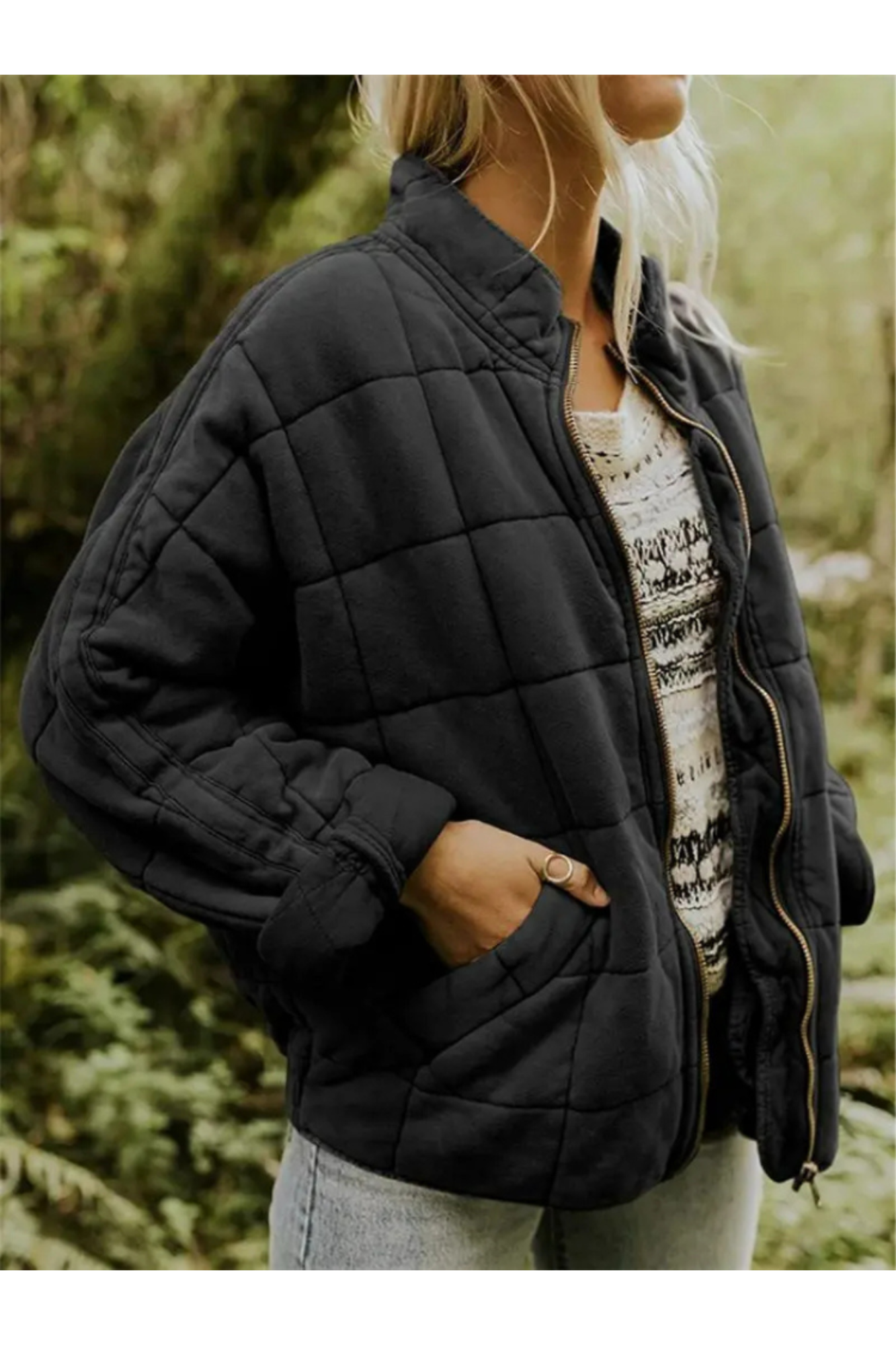 Street Wave Womens Quilted Bomber Jacket For Women Elegant Weatherproof Comfort And Perfect Fit