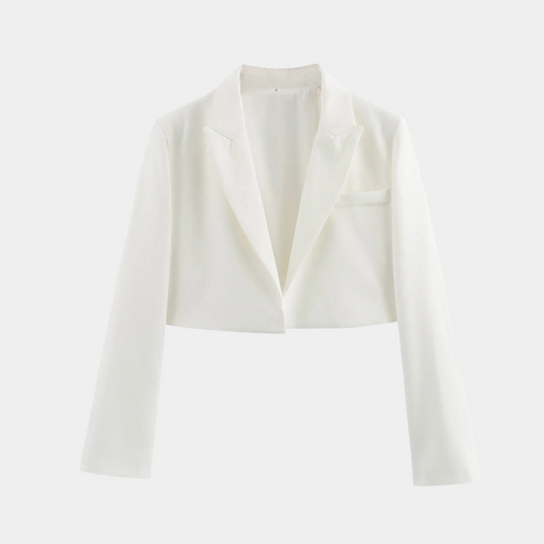 Street-wave Cropped Blazer Jacket Tailored Open Front For Women Effortless Day To Night Versatility