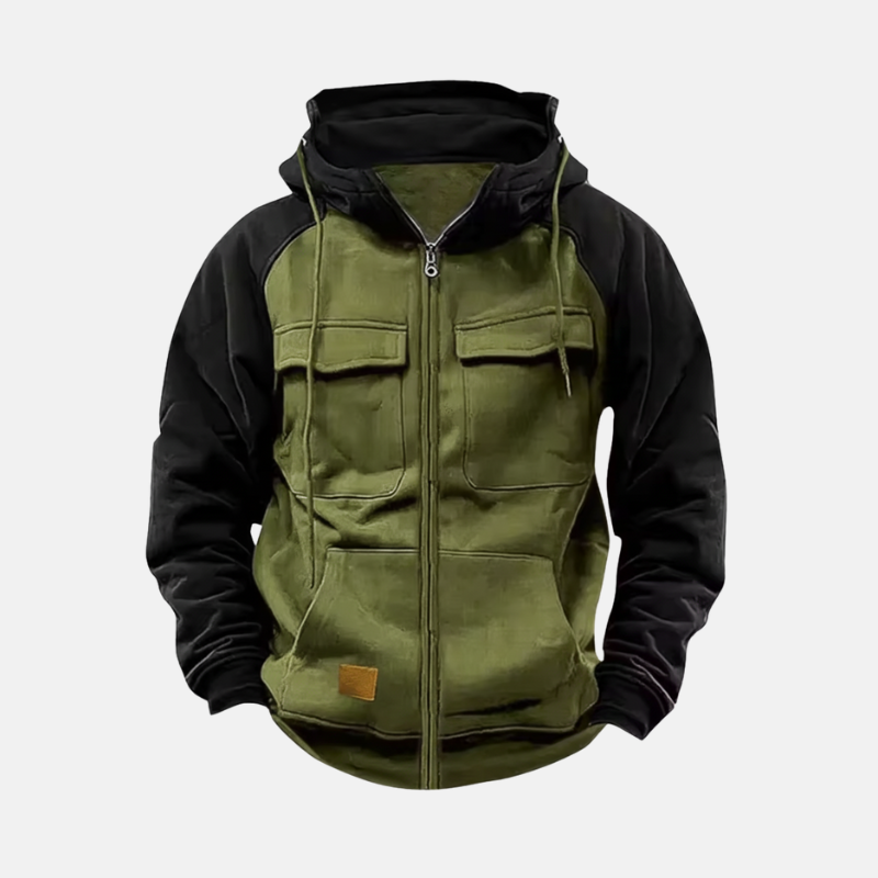 Mens Pullover Hoodie Knit Blend Relaxed Fit Hip Length Hood With Drawstrings Casual Athleisure Wear