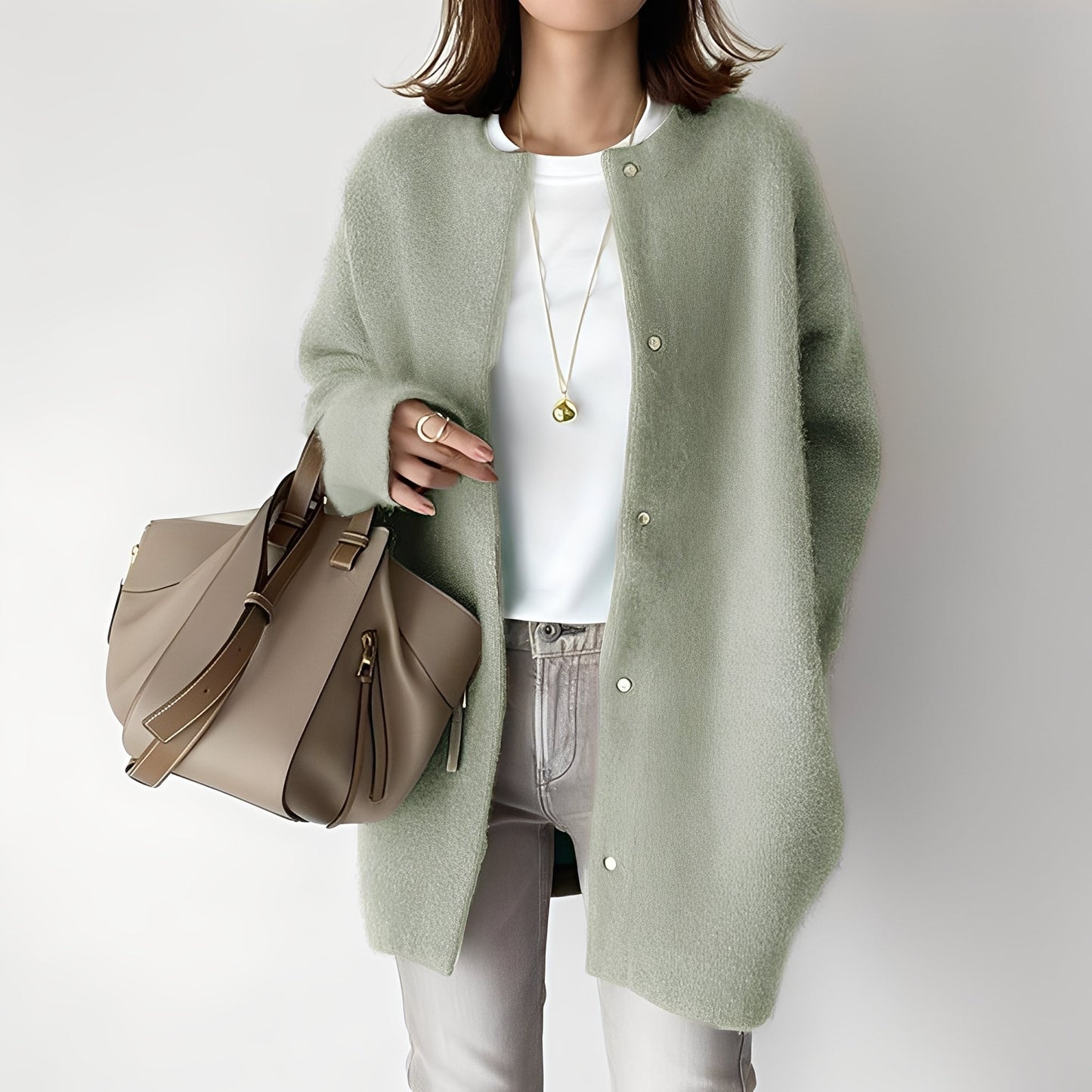 Street Wave Cardigan For Women Loose Fit Cotton Knit Soft Comfortable Everyday Wear
