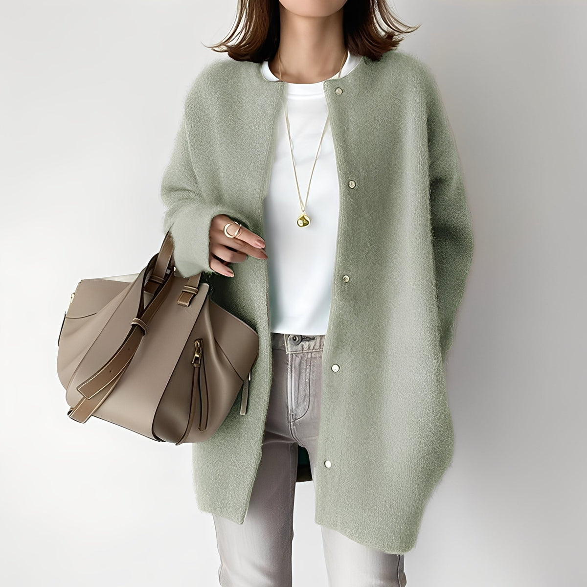Street Wave Cardigan For Women Loose Fit Cotton Knit Soft Comfortable Everyday Wear