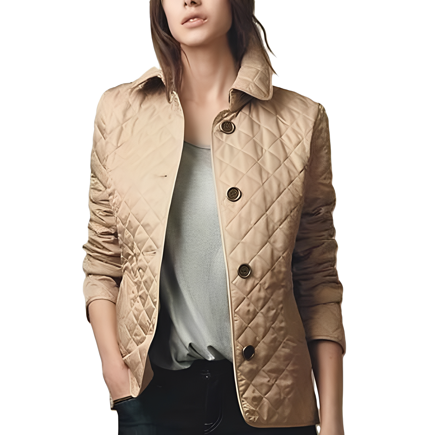 Street-wave Silk Soft Quilted Jacket For Women Warm Tailored Fit Breathable Cotton Blend