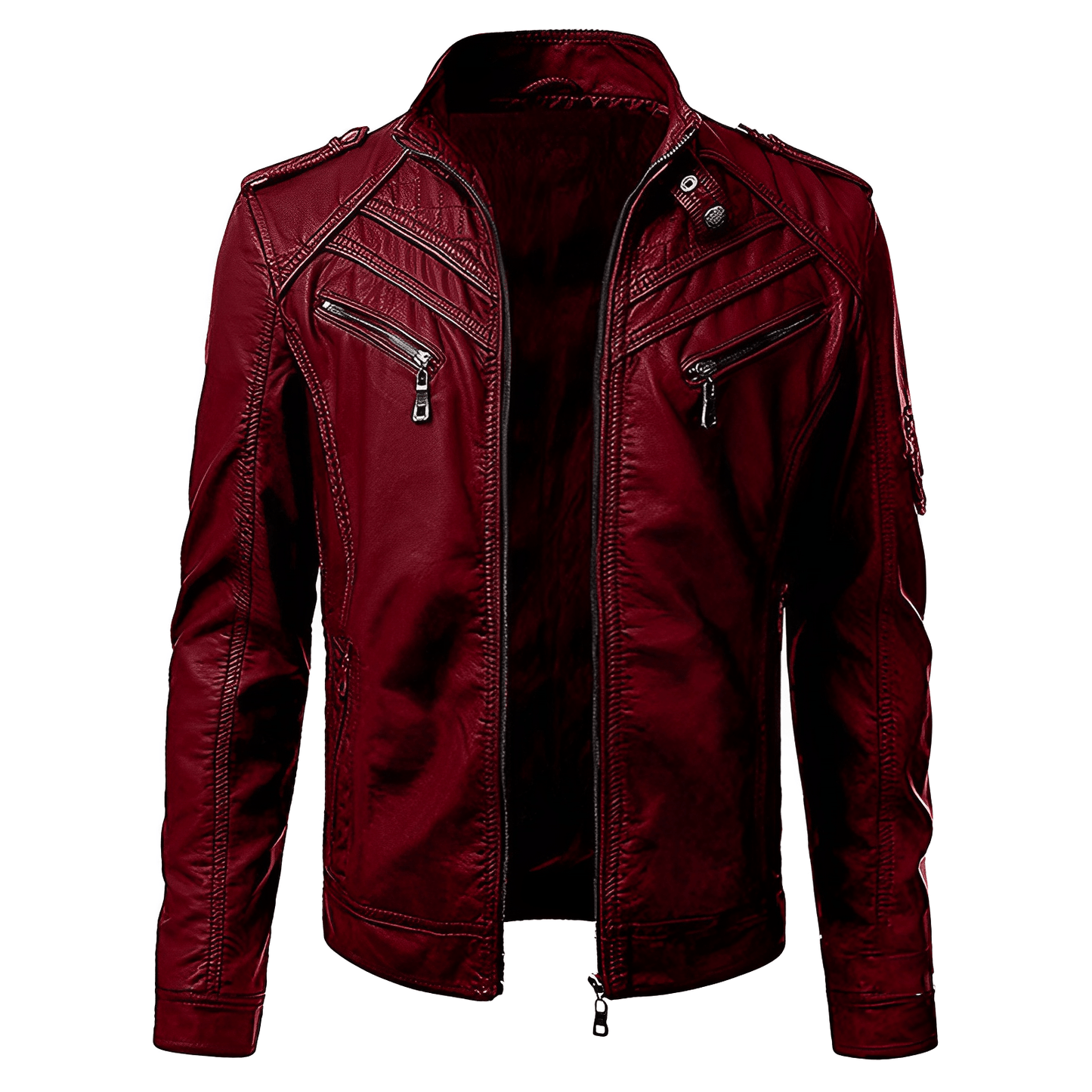 Leather Jacket Street-wave For Men Motorcycle Riders Durable Cold Weather Protection