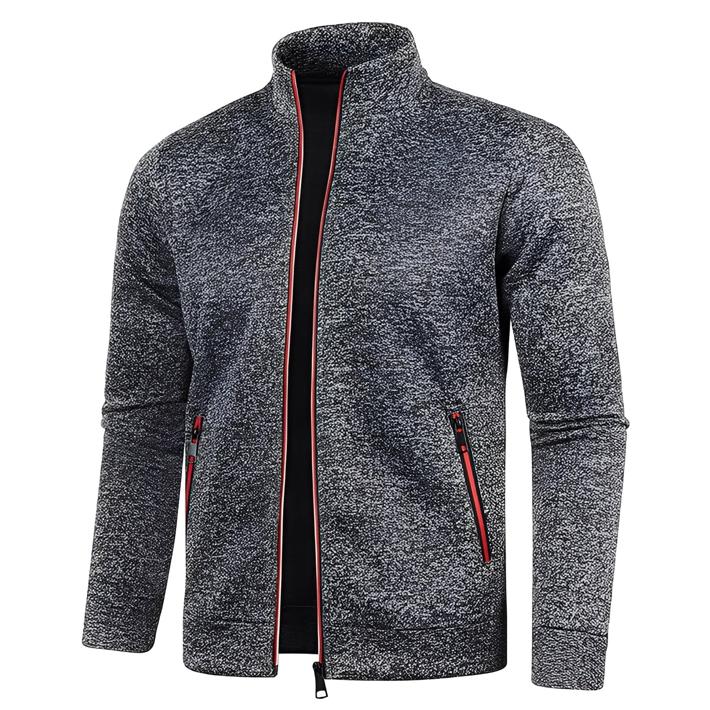 Street-wave Mens Zip Pocket Jacket Modern Knit Style With Secure Zippered Pockets